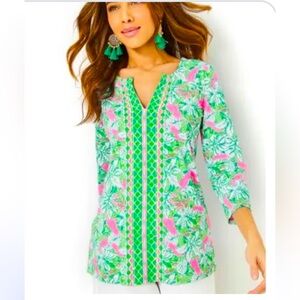 Lilly Pulitzer🌴 Karina Tunic🌴 Botanical Green Just Wing It size medium